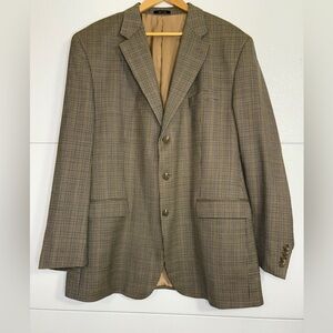 RL Classic Brown Checkered Wool Timeless Dapper Well Made Blazer/ Sport Coat 48L